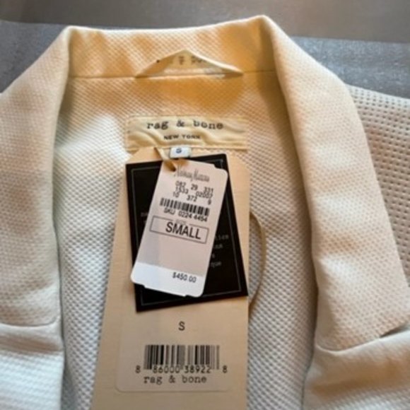 Rag & Bone "Finn"  Cotton/Leather White Vest - Picture 9 of 9
